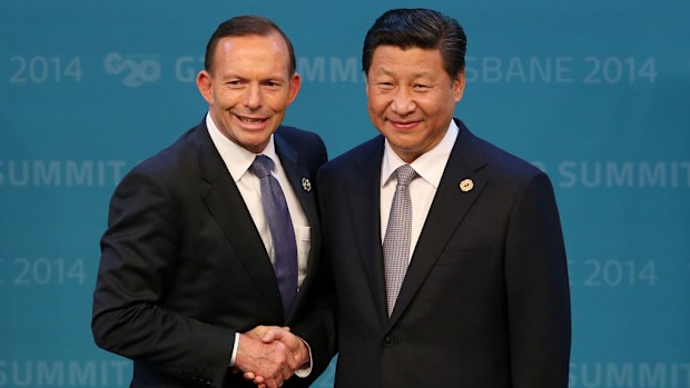 Prime Minister Tony Abbott and China's President Xi Jinping. (AAP)