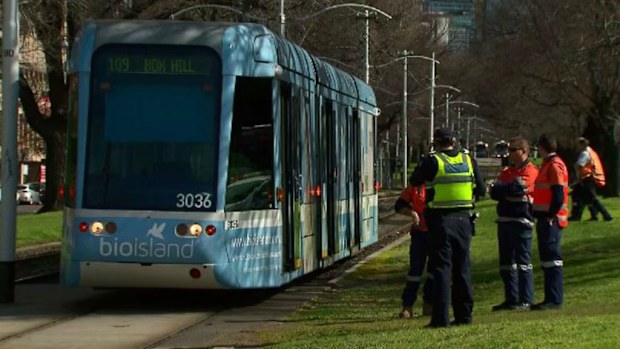 The man was struck by the 109 Box Hill tram. (9NEWS)