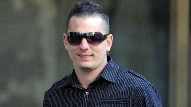Jamie Pettingill, the son of acquitted Walsh Street shooter Trevor Pettingill, at a previous court appearance. (AAP)