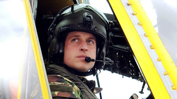 Prince William at the controls of a Sea King helicopter during a training exercise in 2011. (Getty Images)