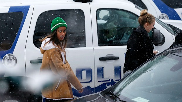 Malia Obama has been spotted at a protest against the Dakota Access Pipeline after leaving her family holiday early. (AAP)