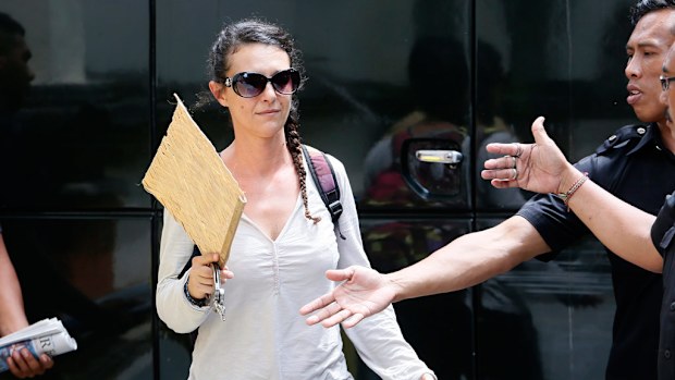 Sara Connor arrives at court in Bali on Tuesday. (AAP)