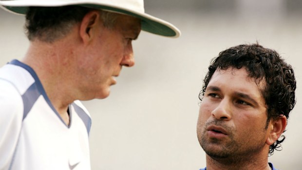 Greg Chappel with Sachin Tendulkar. (AAP)