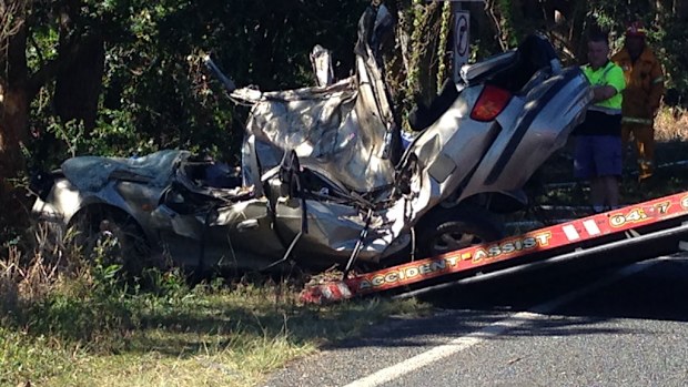 Four people died in a crash near Ballina this morning. (Carrie-Anne Greenbank, 9NEWS)