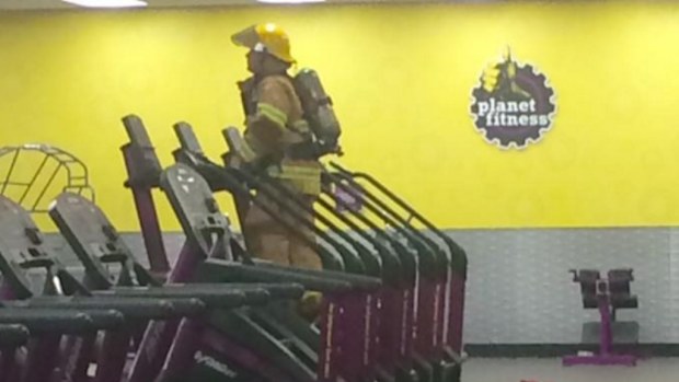 A firefighter has used gym equipment to honour victims of the 9/11 attack. (Facebook)