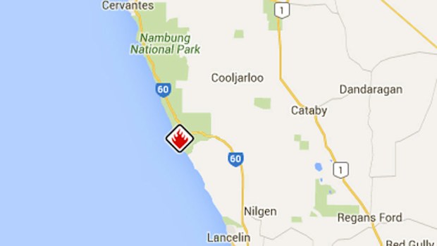 The fire has jumped Indian Ocean Drive and is now approximately 4km north of Wedge Island Road.