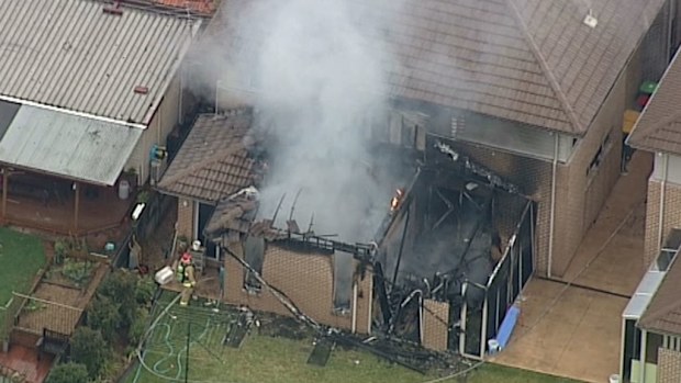 A home has been gutted by fire in Sydney's north. (9NEWS)