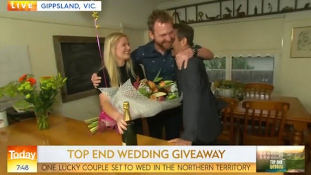 Shocked couple wins Northern Territory wedding on Today 