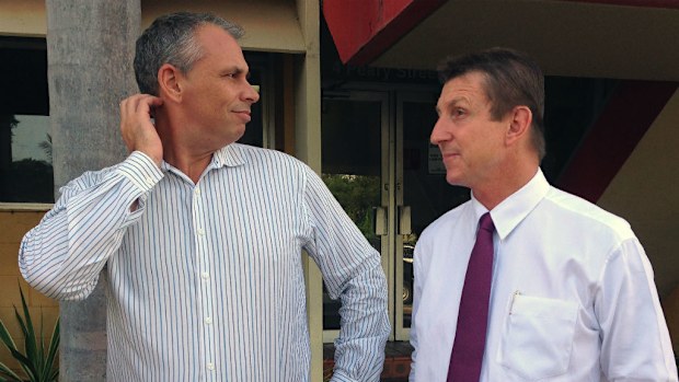 Northern Territory Chief Minister Adam Giles with deputy Willem Westra Van Holthe. (AAP)