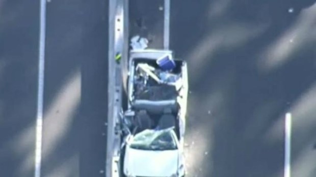 Winds reaching up to 100km/h have made driving conditions dangerous. (9NEWS)