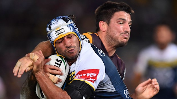 Johnathan Thurston in action against the Broncos. (Getty)