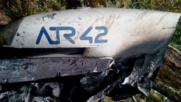 Part of the wreckage of the Trigana Air ATR 42 that crashed in the Papua region.