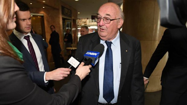 Property developer Hilton Grugeon arrives to give evidence at the Independent Commission Against Corruption (ICAC) hearing in Sydney today. Picture: AAP
