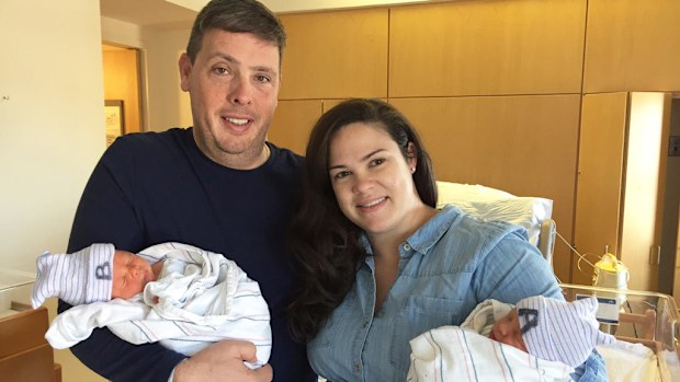 Twins Samuel and Ronan with parents Emily and Seth Peterson. (Facebook/Cape Cod Healthcare)