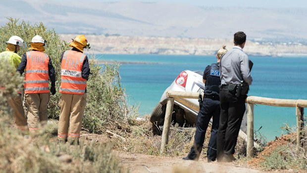 A man has been charged following a dramatic pursuit that ended in his car going off a cliff in Adelaide. (Supplied, Jeremy McKay)