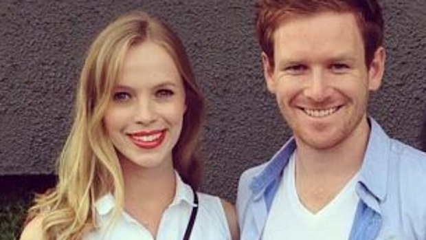 Eoin Morgan with current girlfriend Tara Ridgway. (Supplied)