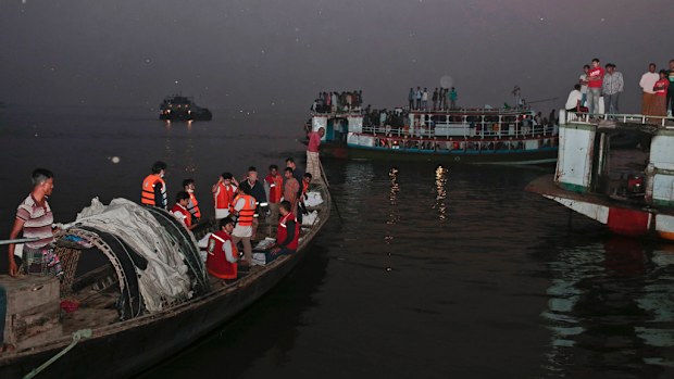The ferry is believed to have collided with a cargo boat and sank almost immediately. (AAP)