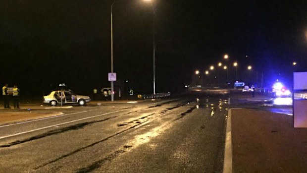 Police at the scene of the fatal crash in Page. (ACT Policing)