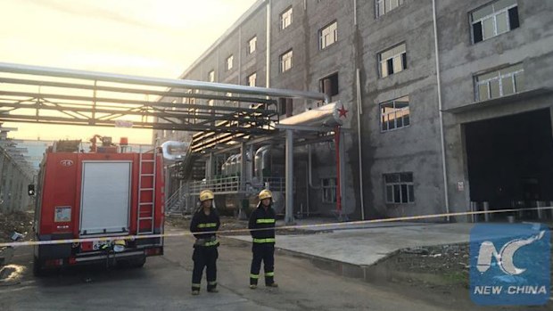 The scene of the explosion. (Twitter)