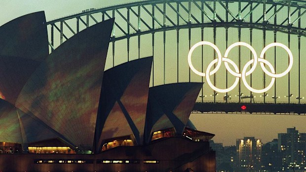 The rings once adorned the iconic Sydney Harbour Bridge during the 2000 Olympic Games. (AAP)