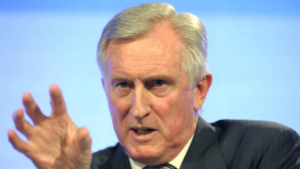 Former federal Liberal leader Dr John Hewson, pictured at the National Press Club in Canberra. Picture: AAP 