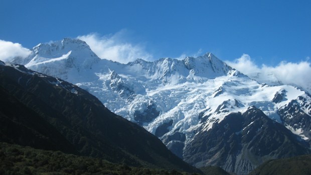 The Footstool and Mount Sefton in Aoraki/Mt Cook National Park. 