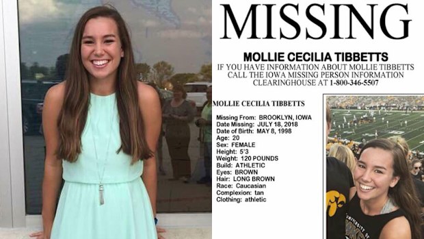 US college student Mollie Tibbetts is still missing