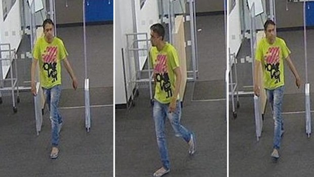 Police wish to speak to this man in relation to an alleged indecent exposure at a Melbourne library. (Supplied, Victoria Police)