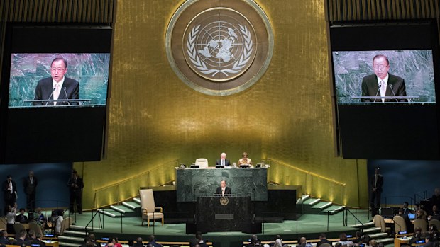 Ban Ki-moon has urged world leaders to end the war in Syria. (AFP)