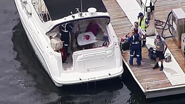 Paramedics are at Berowra Waters Marina where a boat has reportedly crashed into rocks. (9NEWS)