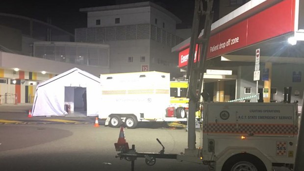 Around 60 patients and staff were evacuated from The Canberra Hospital after an electrical fire. (Facebook)