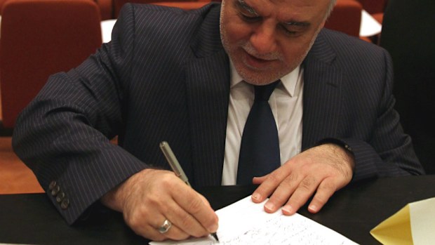 Haider al-Abadi served as communications minister in the interim Iraqi government after the overthrow of Saddam Hussein. (AAP)