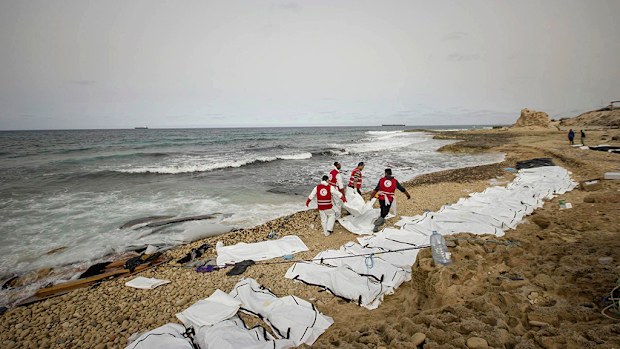The bodies of 74 migrants have drowned in the Mediterranean trying to reach Europe. (AAP)
