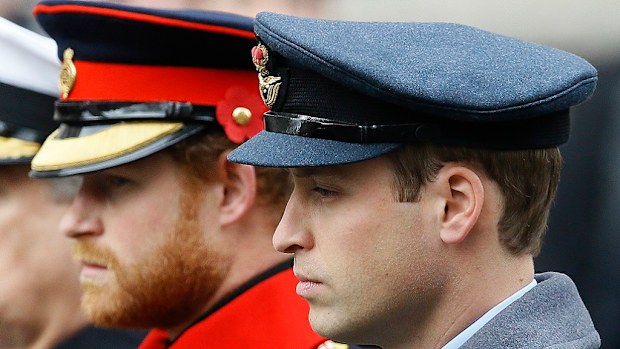 William and harry attend the Remembrance Sunday ceremony at the Cenotaph in London in 2015.
