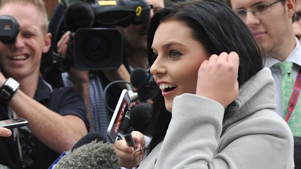 Kim Duthie speaks to the media at the headquarters of the AFL Players Association in Melbourne, Thursday, March 17, 2011.  (AAP)