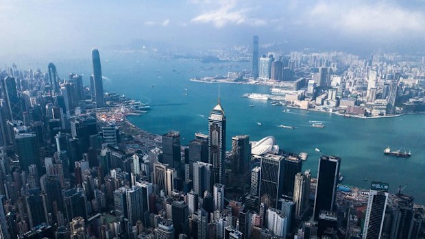 The Hong Kong skyline