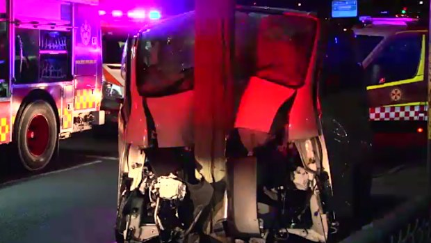 Police were called to the Bankstown crash about 11.20pm. (9NEWS)