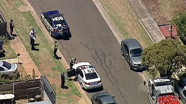 Police spent seven hours at the property which turned out to be empty. (9NEWS)
