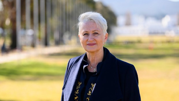 Dr Kerryn Phelps outside of parliament house