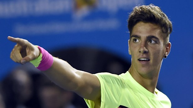 Thanasi Kokkinakis edged out highly-rated Latvian Ernests Gulbis in five sets. (AAP)