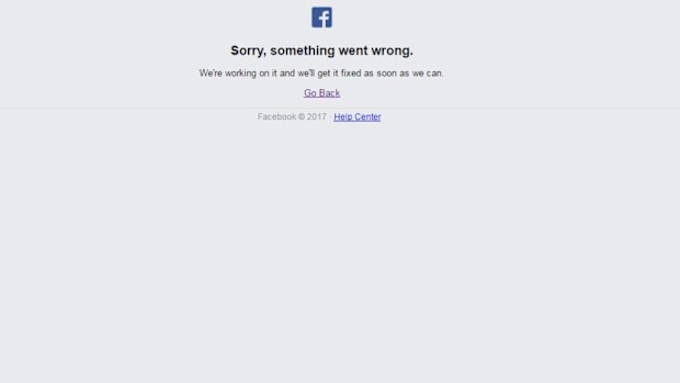 A screenshot of the homepage at 11.45am (AEDT). (Facebook)