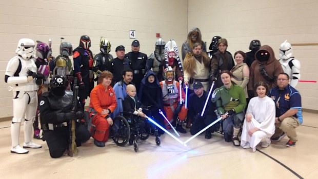 Dane Dunford celebrates his sixth birthday with some special friends. (Maryann Reimund/ Facebook)