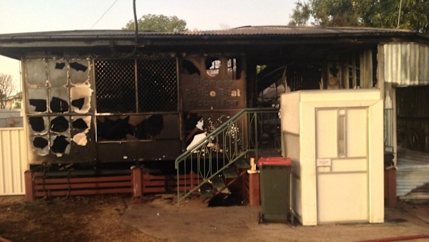 The Mount Isa Police Beat was destroyed by fire this morning. (Queensland Police)