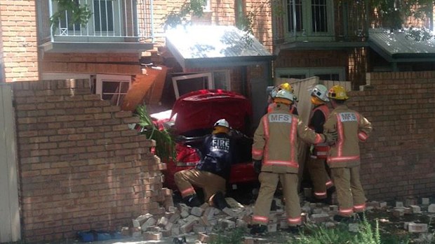 Emergency services attended the crash in North Adelaide. (Samantha Vadas, 9NEWS)