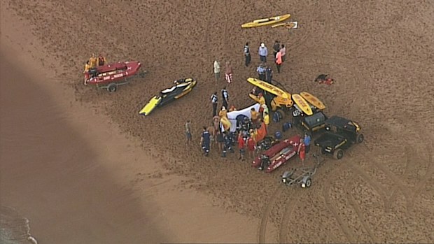 A man has died after being pulled from the water at Palm Beach. (9NEWS)