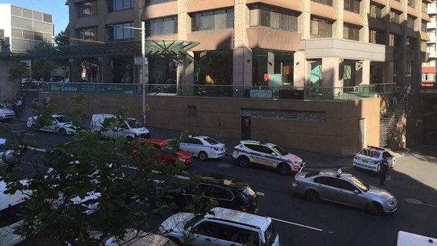 Police have surrounded the Oxford Street building. (Supplied)