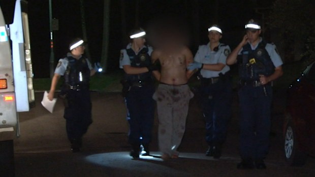 A man is arrrested at the scene. (9NEWS)