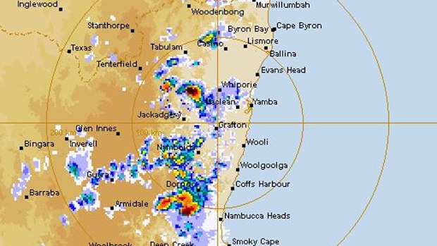 The Bureau of Meteorology's radar this afternoon. (Bureau of Meteorology)