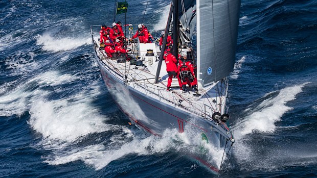 Wild Oats XI during the 2013 Sydney to Hobart race. (AAP)