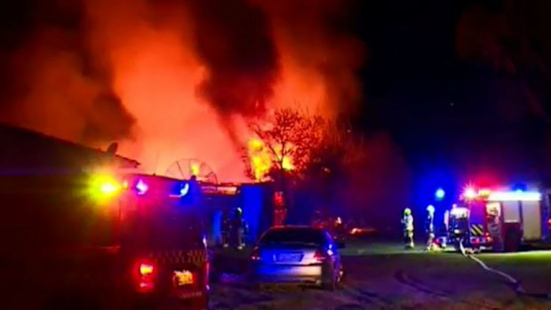 Fire crews arrived to find the building well alight. (9NEWS)